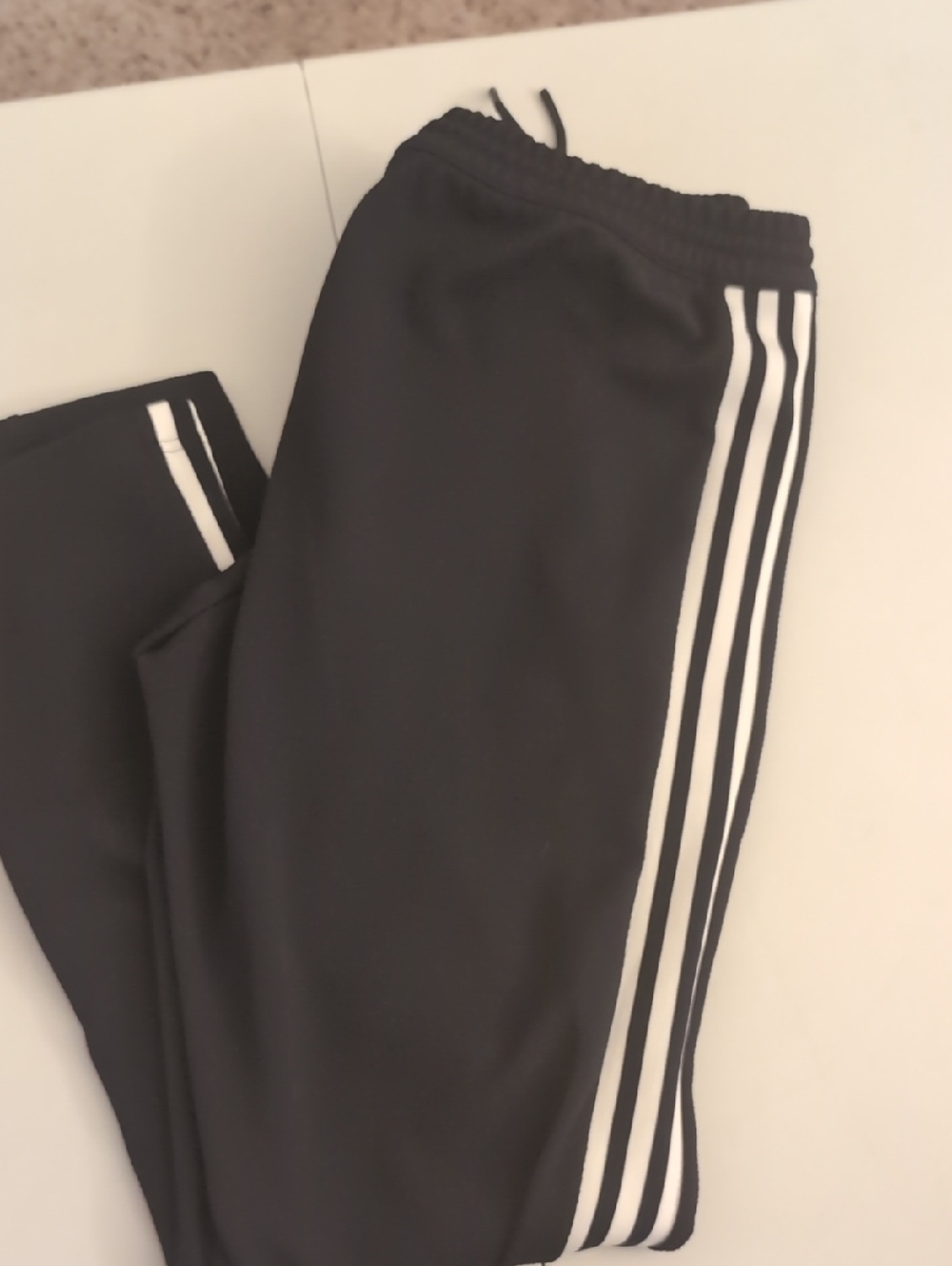 Adidas Dark Blue Track Pants with White Triple Stripes